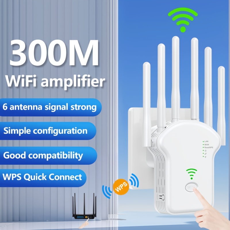 Wireless Wifi Repeater Extender Router Wi-fi Long Range Internet Amplifier  300mbps 2.4g Wifi Booste