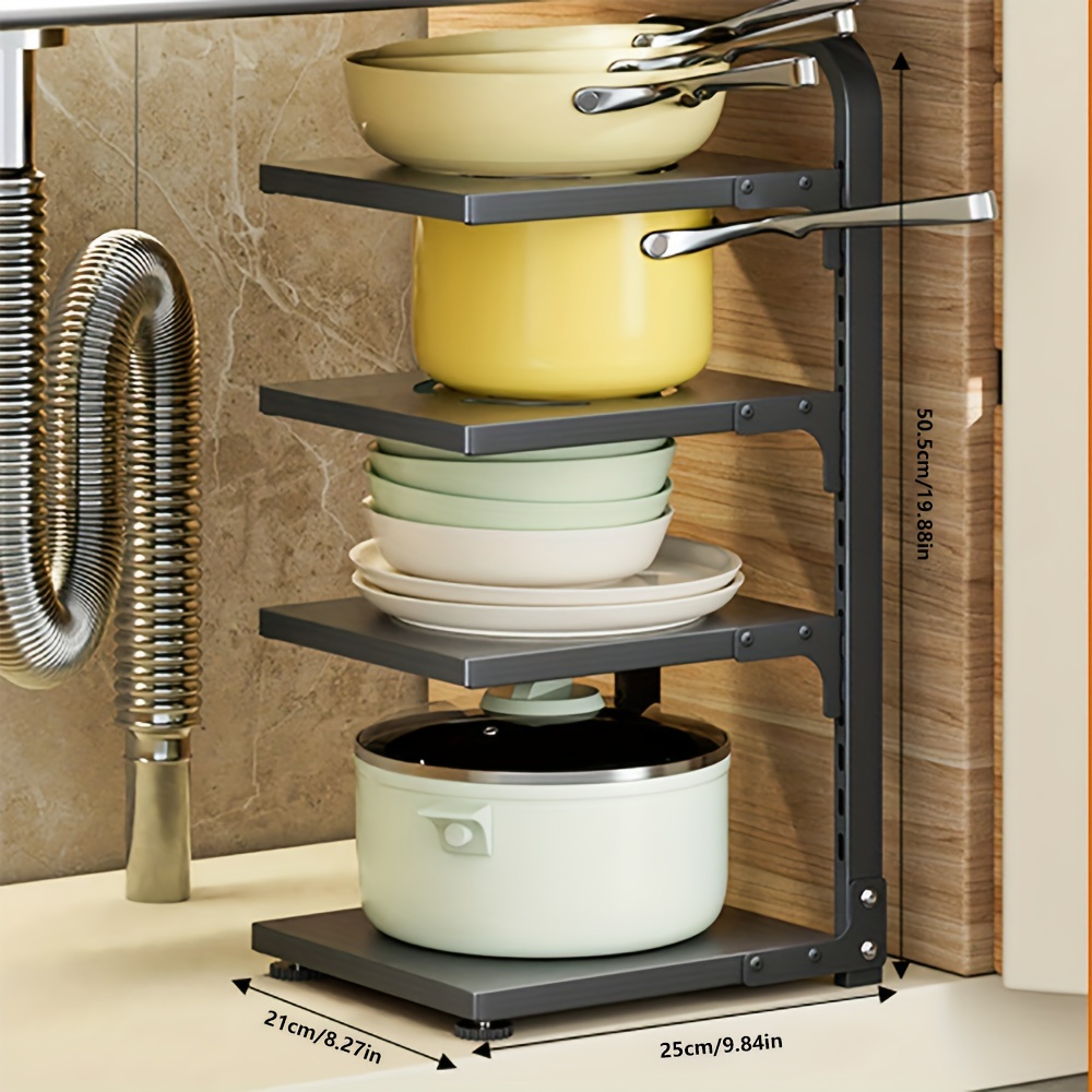 Pots and Pans Organizer, 8 Tier Pan Organizer Rack for Cabinet,Heavy Duty  Pot
