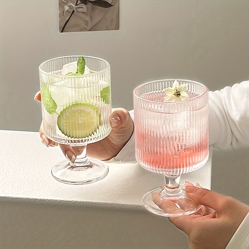 Vertical Stripes Glass Cups Heat Resistant Glass Water Cups - Temu