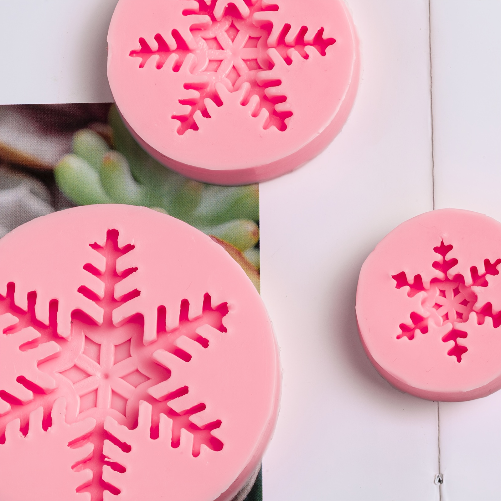 Christmas Snowflake Silicone Mold Fondant Baking Decorating Border Cake  Mould 3D