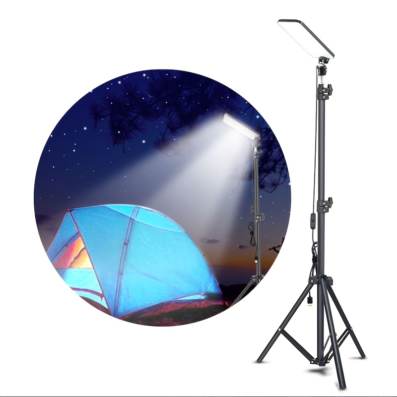 

Camping Light With Adjustable Height Stand And Storage Bag, Non Rechargeable, Without Charger, For Camping, Barbecue, Night Fishing, Emergency Lighting, 5v Power Bank Compatible For Outdoor Use