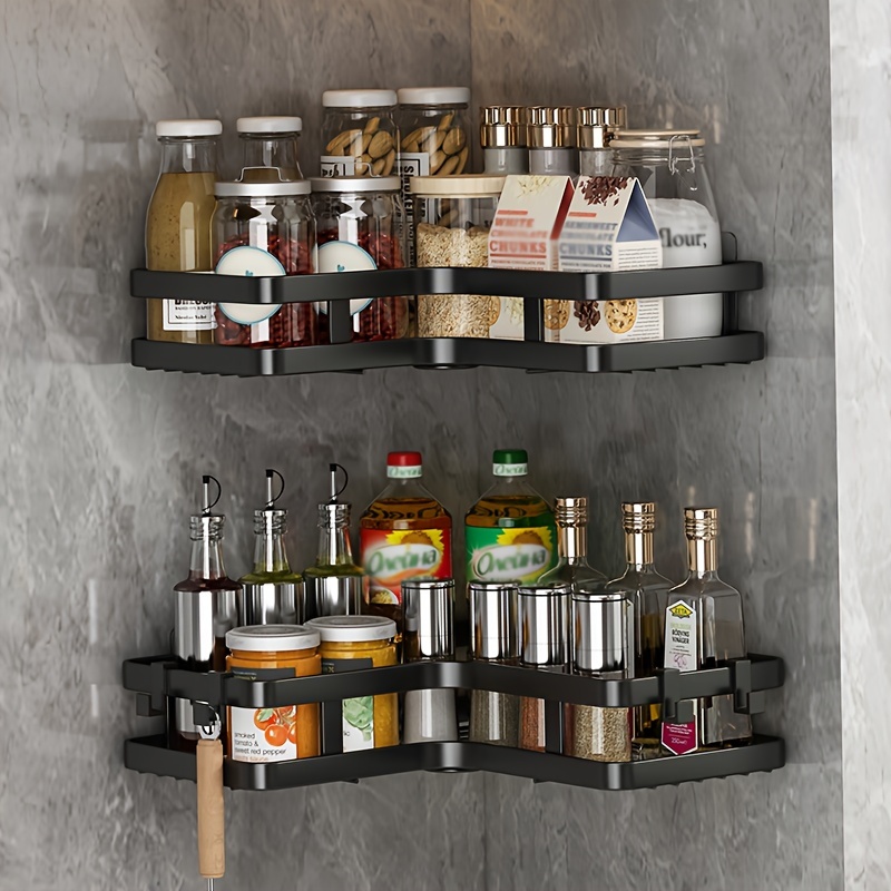 Estantes de baño de montaje en pared, estante de ducha esquinero sin taladro,  soportes de estante de almacenamiento de champú para cocina – Los mejores  productos en la tienda online Joom Geek