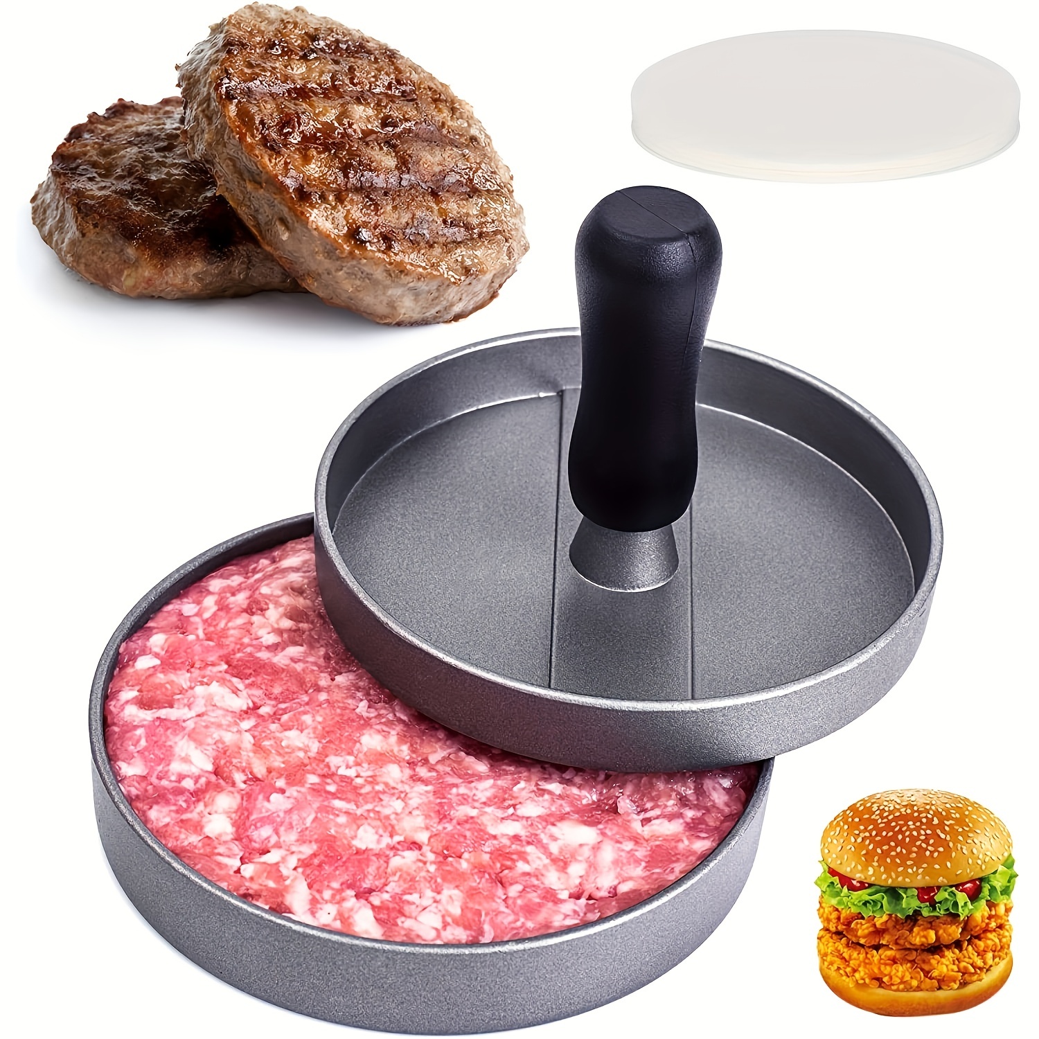 Burger Press Maker, Hamburger Meat Maker, Manual Burger Press Mold