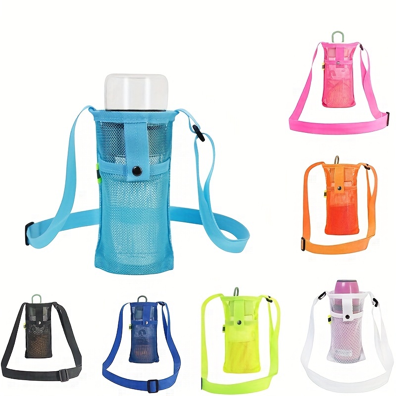 Adjustable Mesh Water Bottle Holder For Sports Gym Hiking Camping And Travel  Convenient Shoulder Strap For Easy Carrying, Shop On Temu And start Saving