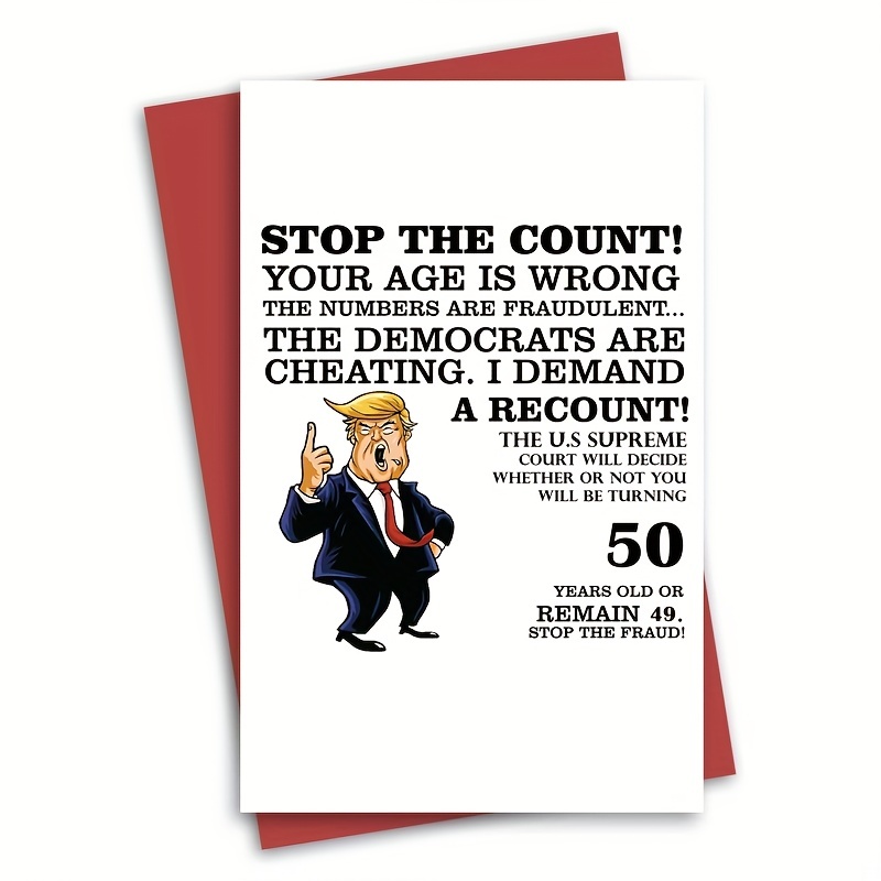 1pc Funny 50th Birthday Card For Women Men, Humorous 50 Years Old Birthday  Card Gift For Friends Dad Mom Husband Wife Brother Sister With Envelopes