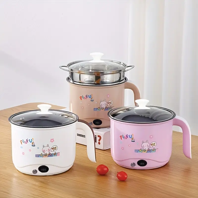 Mini Rice Cooker Small Portable Multi-function Electric Cooker Cooking  Integrated Mini Electric Pot Ceramic Glaze Liner Hot Pot
