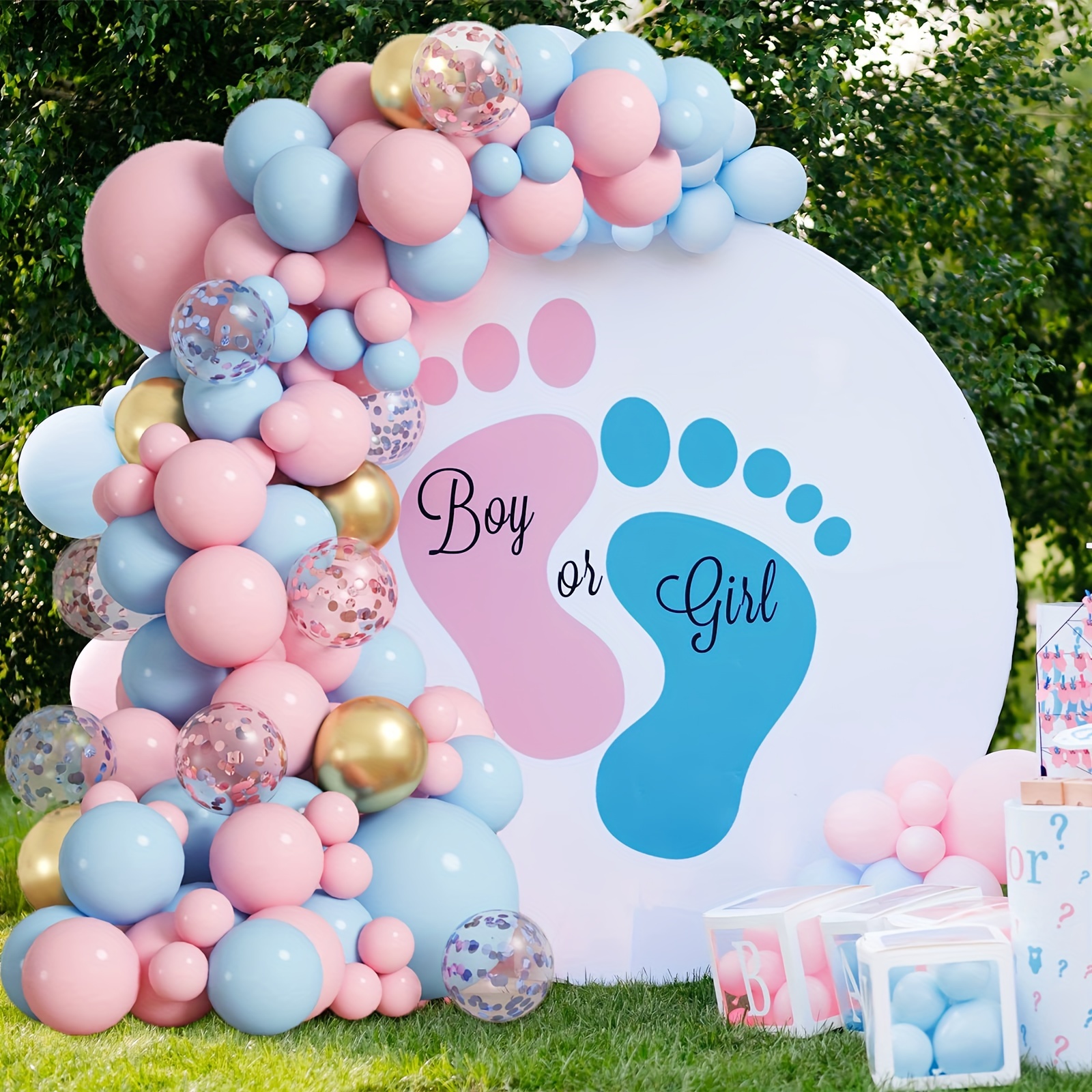 Boy Or Girl Balloon Gender Reveal Baby Shower Confetti Black Latex