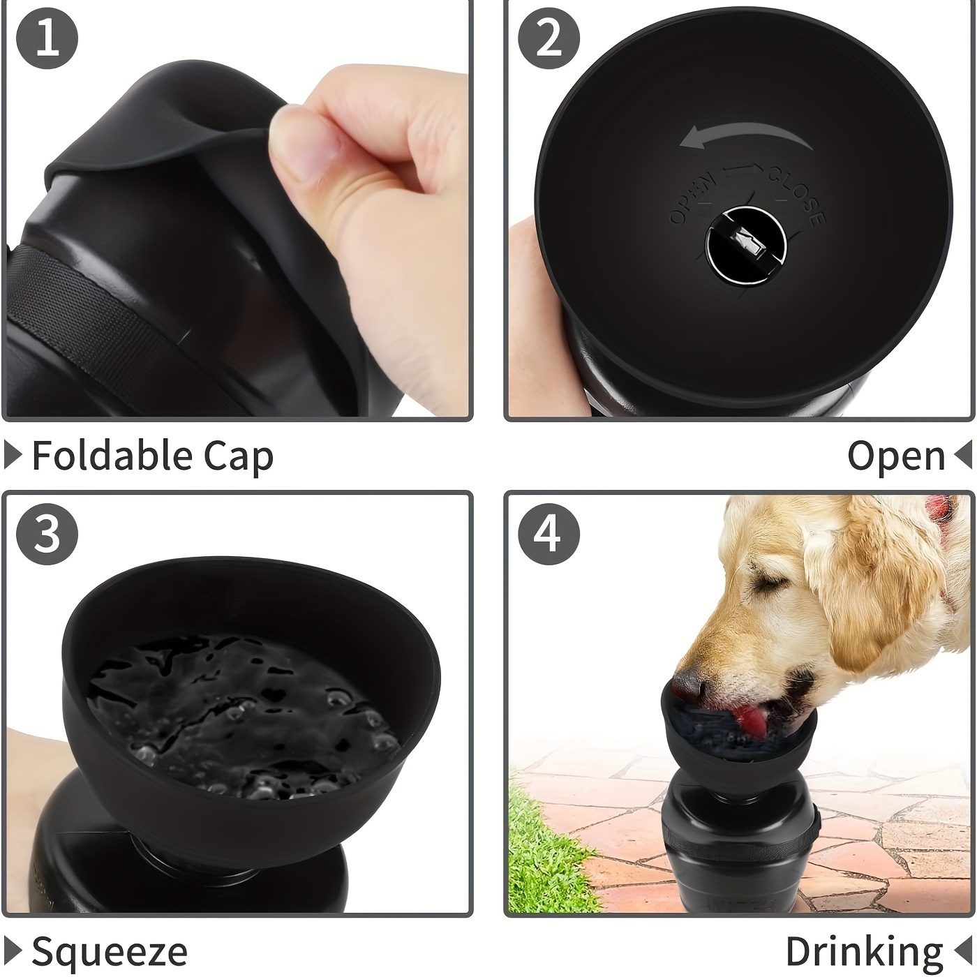 Foldable Pet Dog Drinking Water Bottles Travel Hand Held Puppy