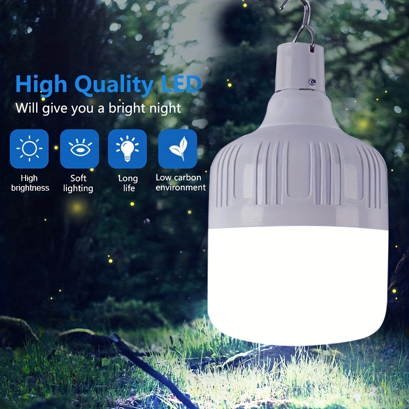 80W Led Outdoor Bulb Camping Stall Lamp Usb Rechargeable Bulb