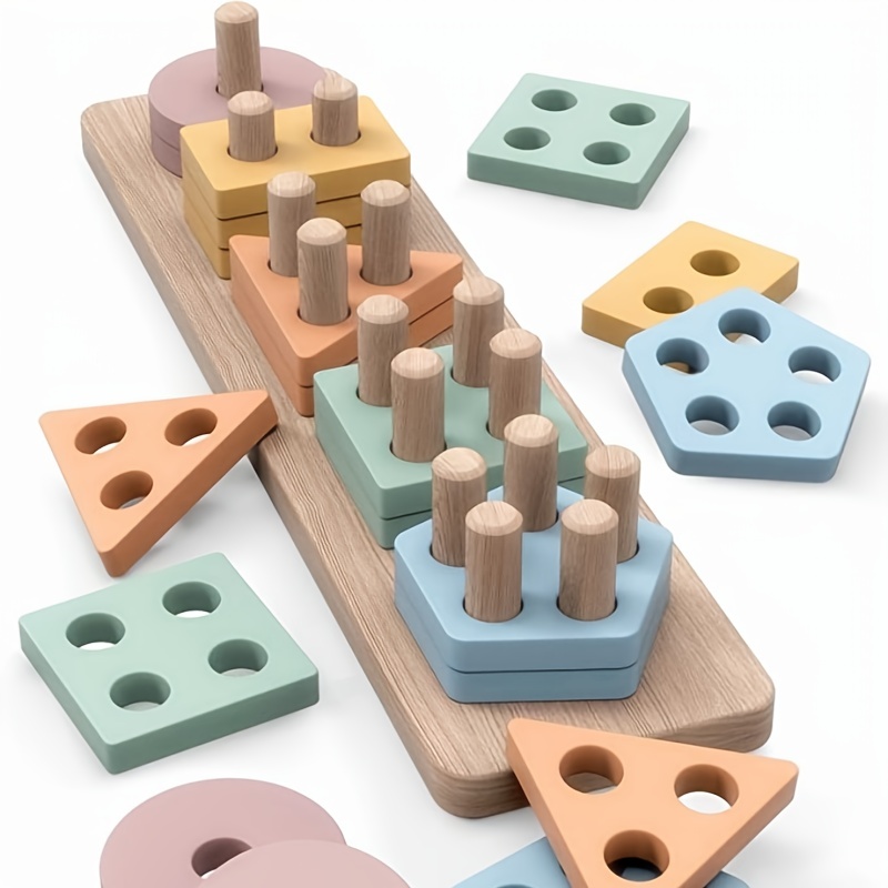 Juguetes educativos de madera Montessori para niños pequeños para bebés,  niños y niñas de 2 a 3 años, juguetes de clasificación de formas, regalos