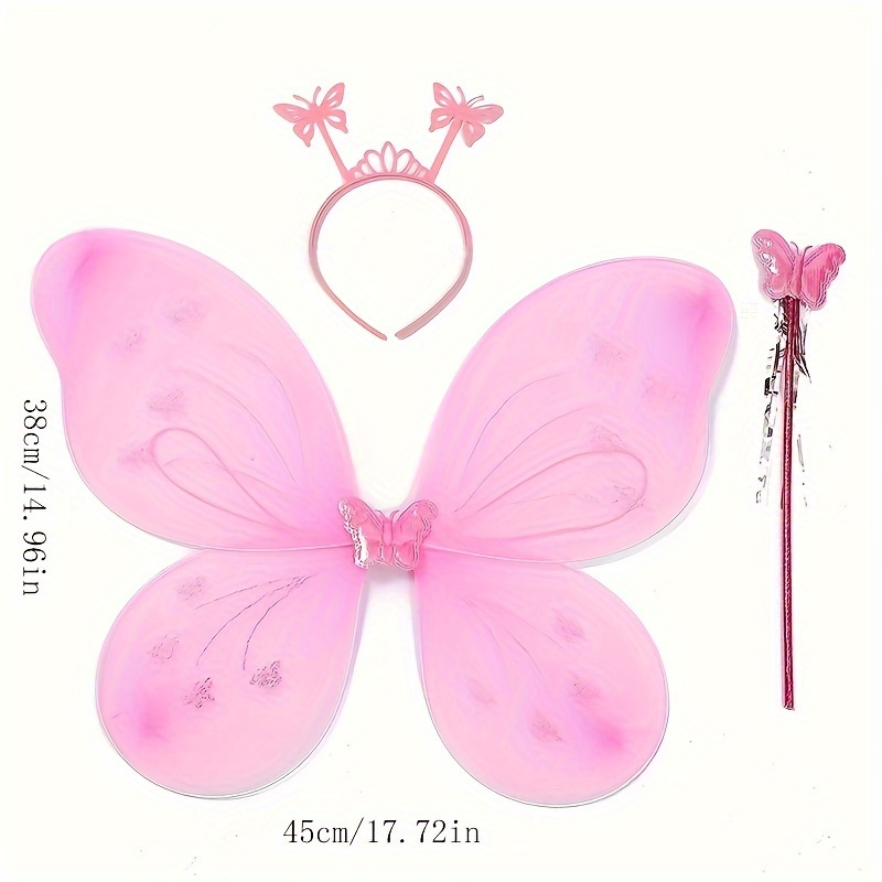 Baguette magique papillon rose adulte et enfant