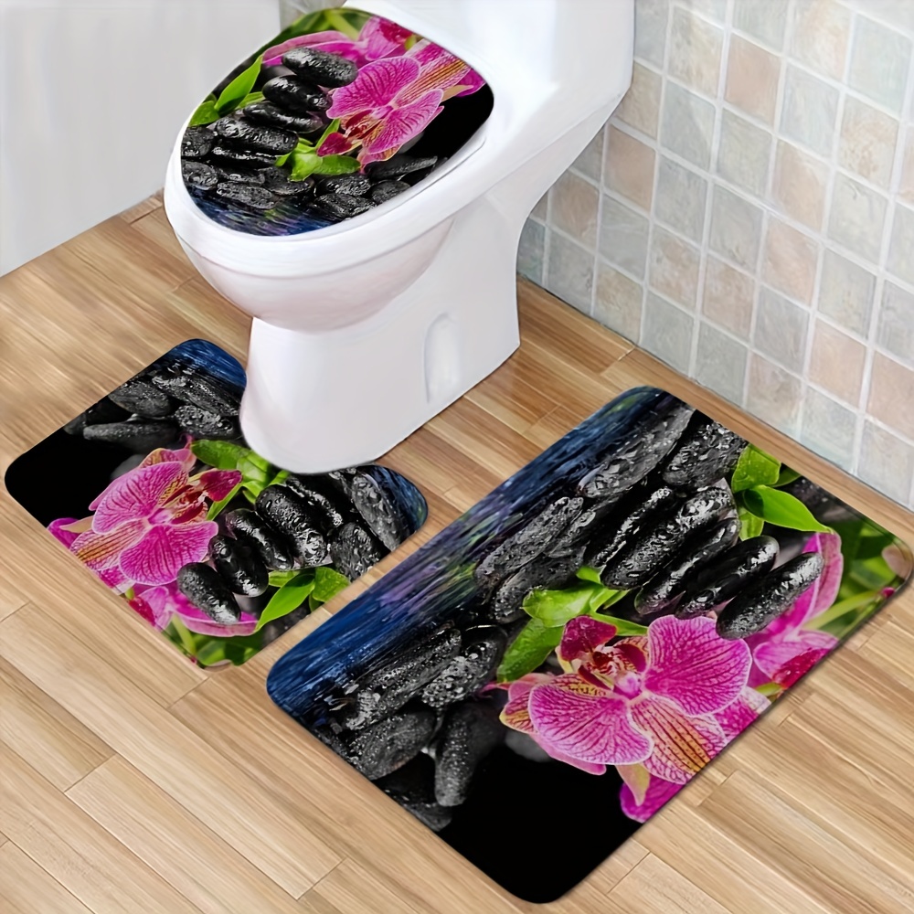 Bathroom Rugs Set, Ultra Soft Non-slip Bath Rug & Absorbent Bath Mat Carpets,  Includes U-shaped Contour Rug, Perfect For Bathroom/shower, Bathroom  Supplies Suitable For Living Room, Bedroom - Temu