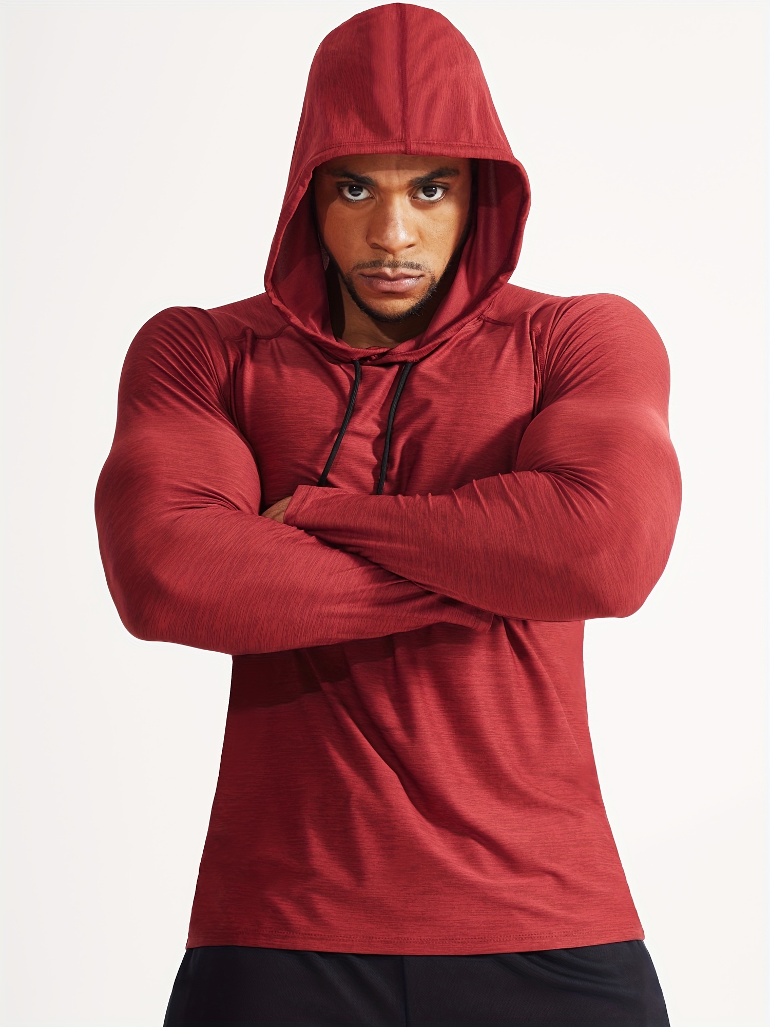 Hooded running top online mens