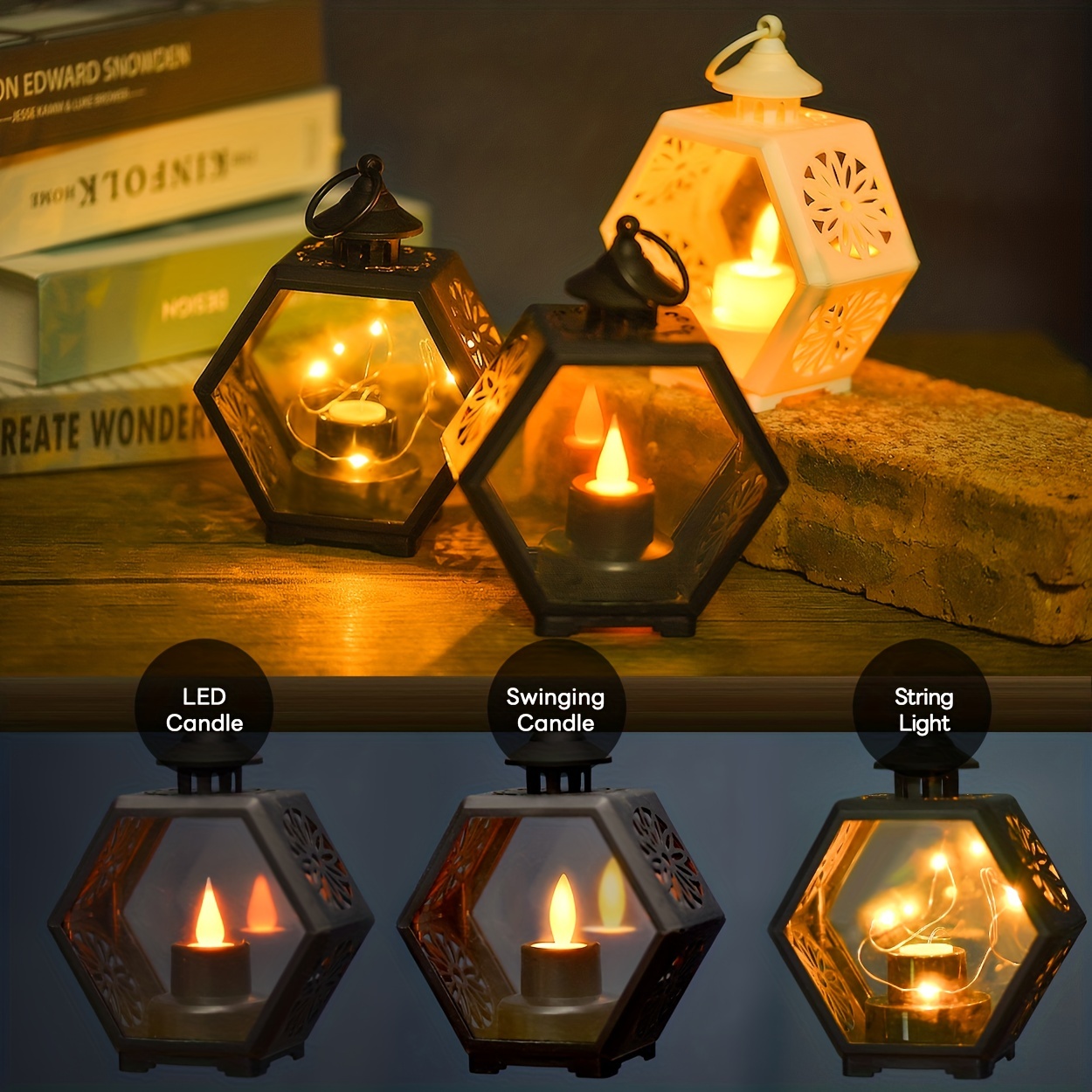 Retro Led Kerosene Lamp Night Light Table Lamp Bedside Light - Temu