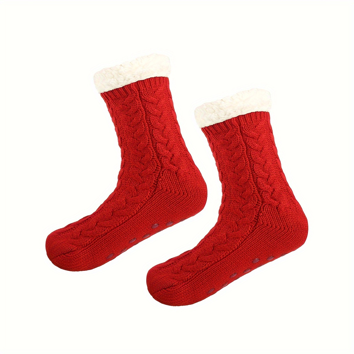 Fleece lined Socks Men Thickened Warm Soft Socks Gripper - Temu