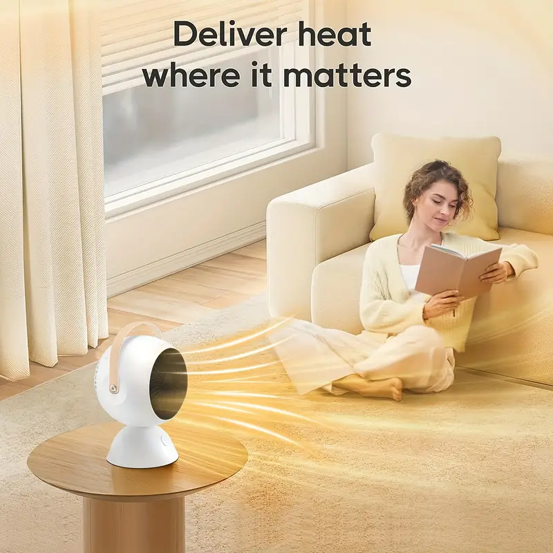 Portable Electric Space Heater With Thermostat Safe And - Temu