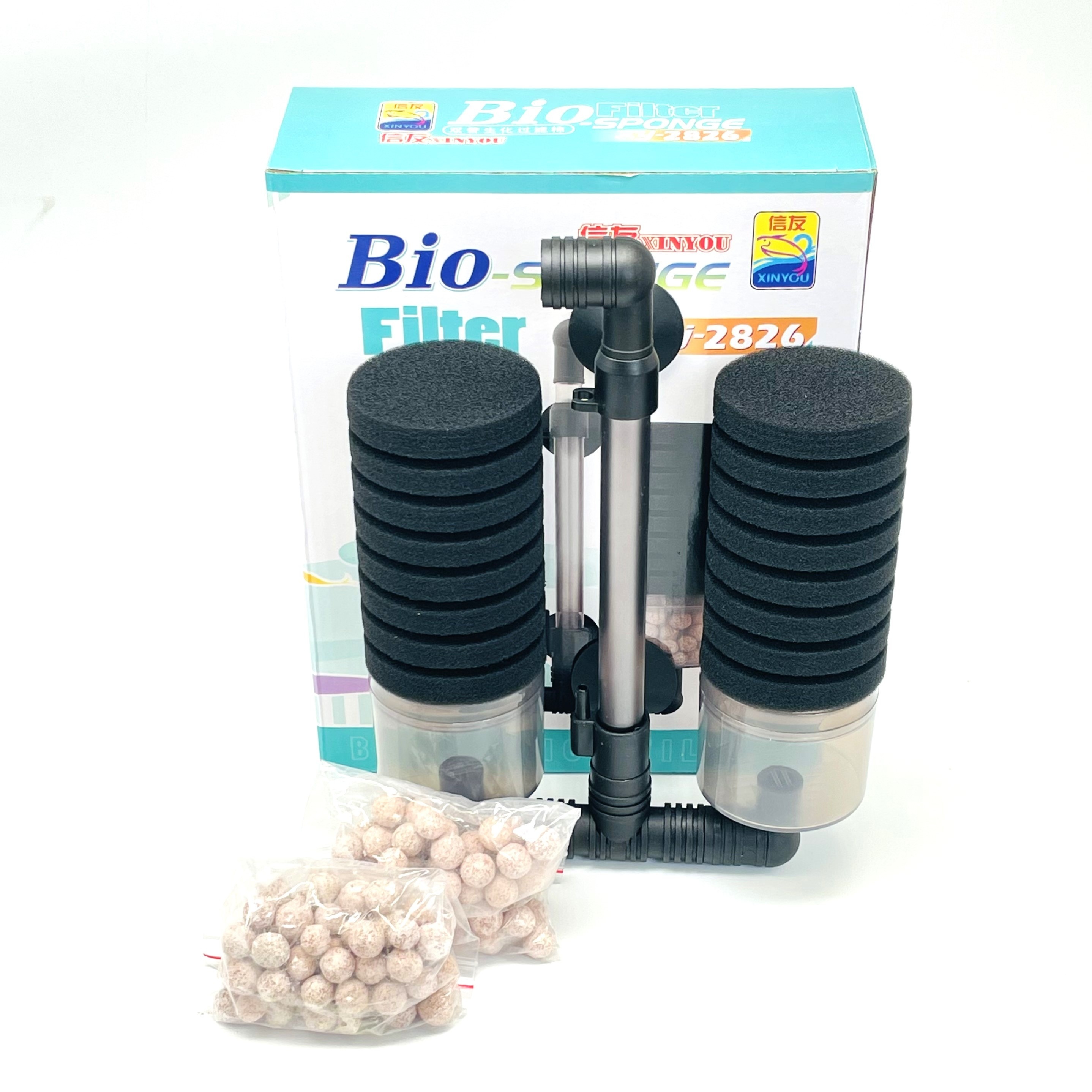 Double Tube Sponge Filter Filtered Ceramic Grains Fits Betta - Temu