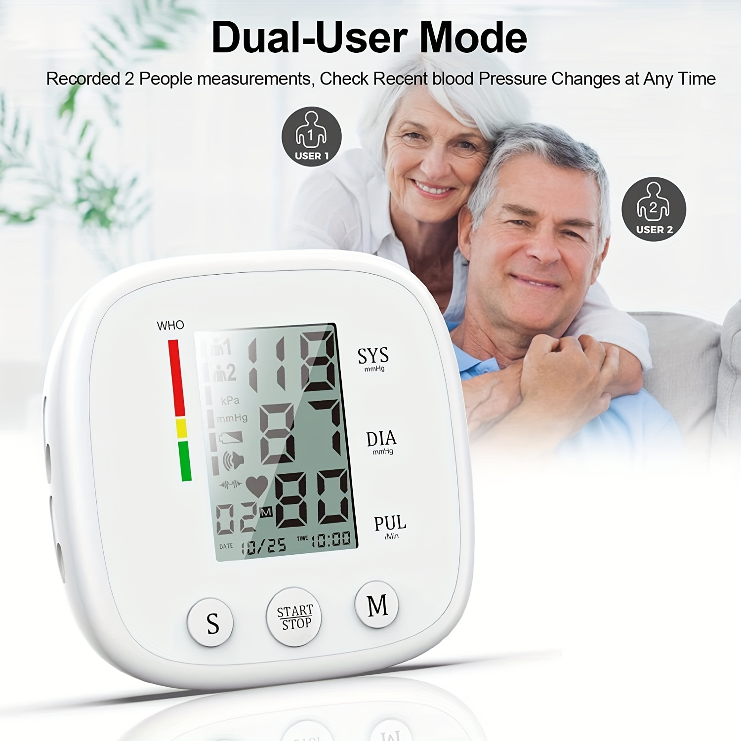 Home Upper Arm Blood Pressure Monitor Adjustable Sleeve Band Blood Pressure  Gauge Dual-user X90 Memory Large Size Backlit Lcd Monitor Blood Pressure  Machine (battery Not Included) - Temu