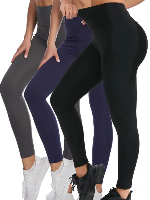 Women's Activewear: Solid Color Side Pockets Sports Pants - Temu Canada