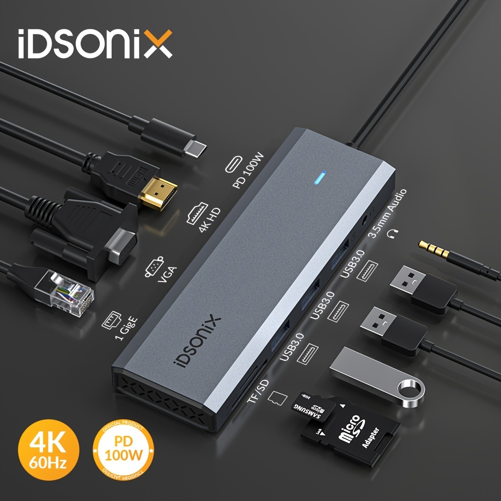 おすすめネット USB C ドッキング ステーション、iDsonix 12 in 1 - PC