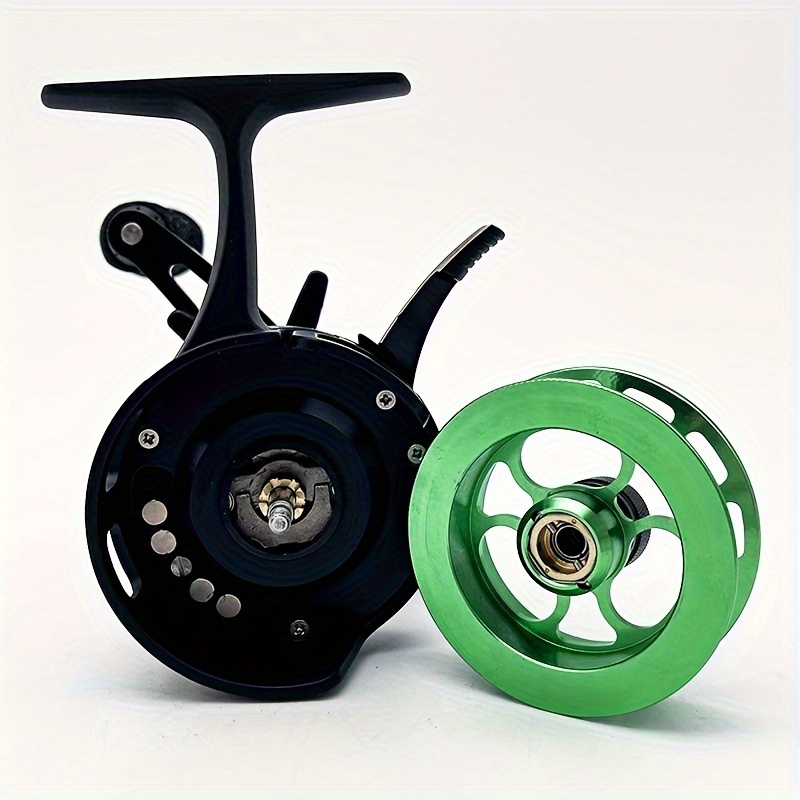 Green Left Handed Ice Fishing Reel with High Foot for Raft and Ice Fishing