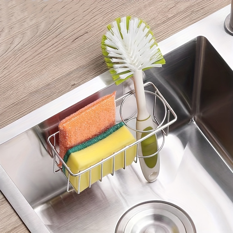 3 in 1 Adhesive Kitchen Sink Caddy Sponge Holder Brush Holder Dish Cloth  Han