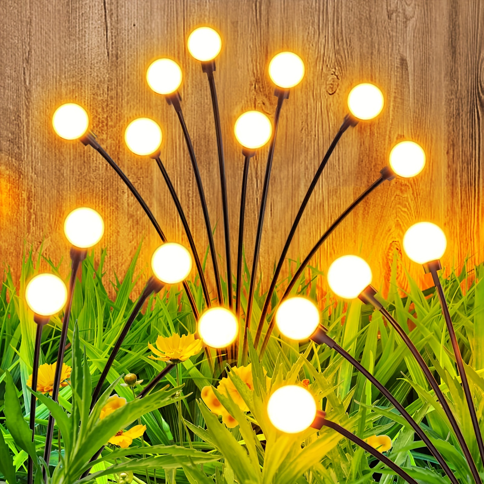 Solar-Gartenleuchten Outdoor-Dekorationen: 4er-Pack verbesserte 8-LED- solarbetriebene Glühwürmchenlichter, flexibles wasserdichtes Solar-Schaukellicht  für den Gartenweg