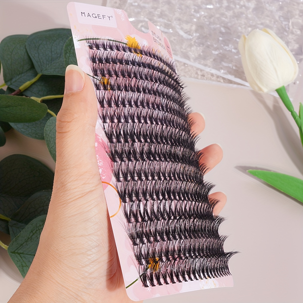 280pcs Mixed Size Thick Fluffy Fishtail Grafting Eyelashes 8-16mm
