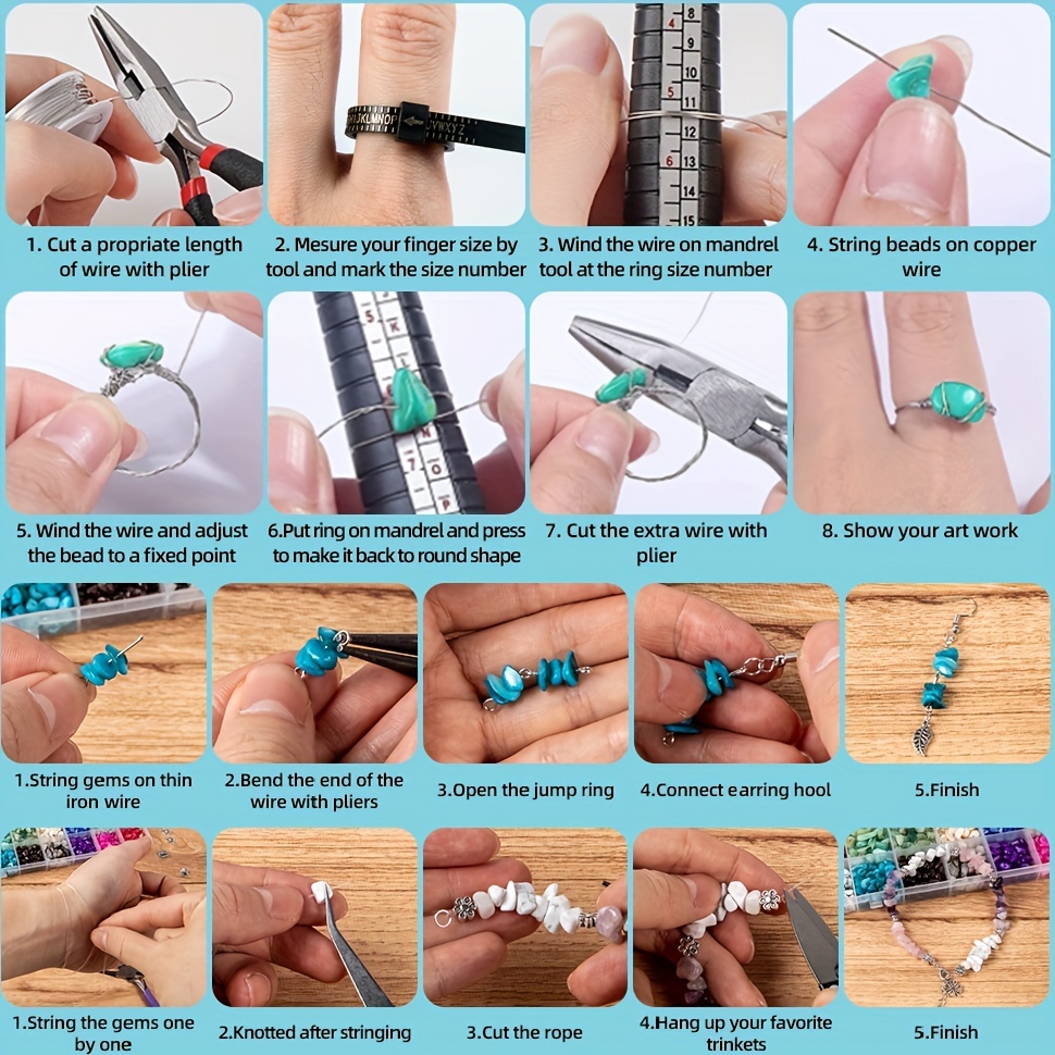 DIY Jewelry Making Kits With 24 Colors 1380Pcs Imitation Crystal Beads,  Crystal Beaded Jewelry Making With Jewelry Plier, Beading Wire, Earring  Hooks