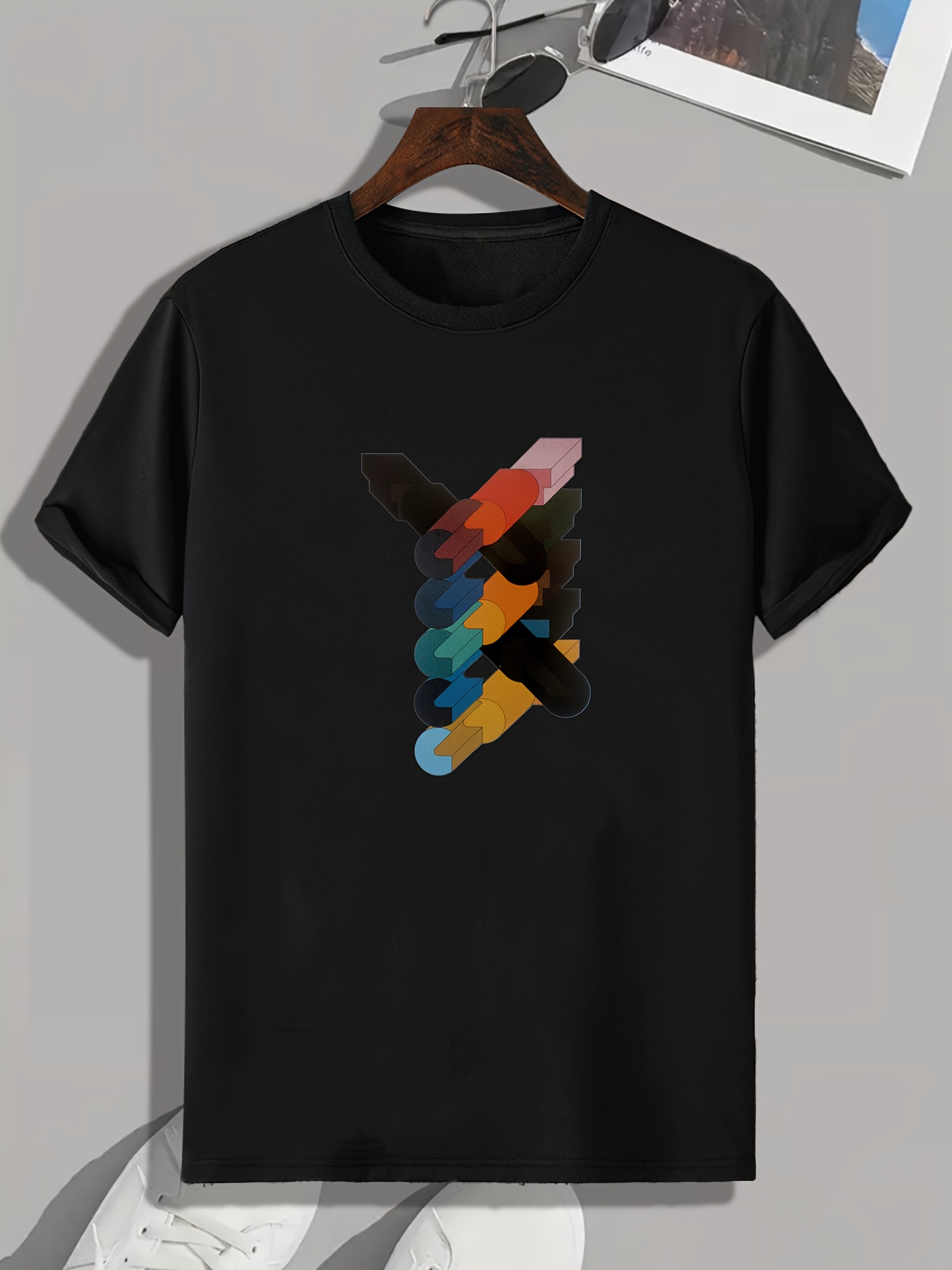 Neon Color Pattern Print Men's Graphic T shirt Casual Comfy - Temu