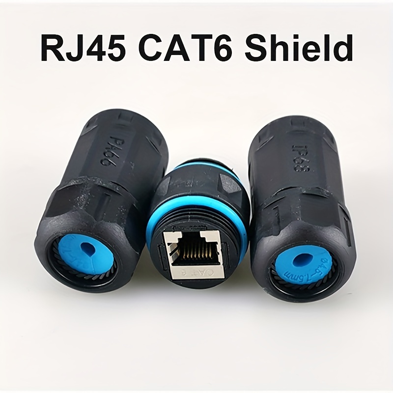 CONECTOR EMPALME SFTP CAT6 RJ45 IP68 DOBLE HEMBRA AEREA, PARA CONECTAR