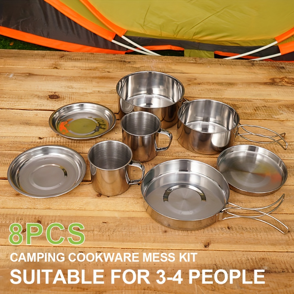 Nobana Outdoor Stainless Steel Pot Set Camping Family Pot - Temu