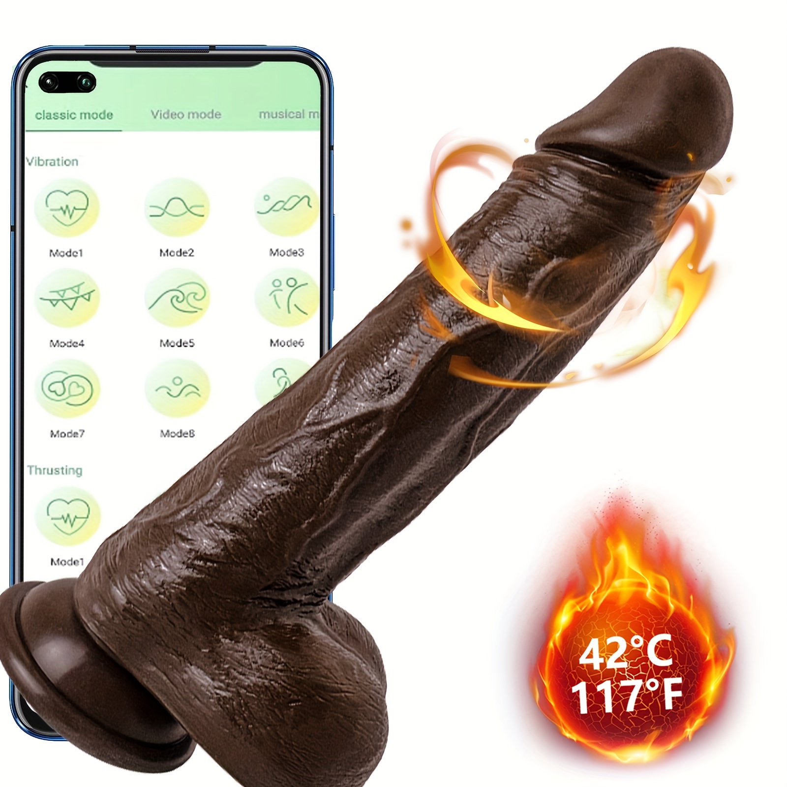 1pc 8.6inch Thrusting * Black App Adult * Toy Female Entertainment Toy  Female Insert * 10 Vibrator 10 Telescopic 4 In 1 Reality Adult Supplies