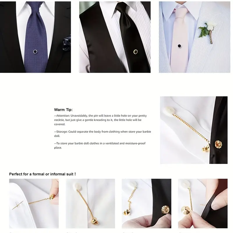 Simple Classic Colorful Tie Pin Copper Round Tie Clip Silver - Temu