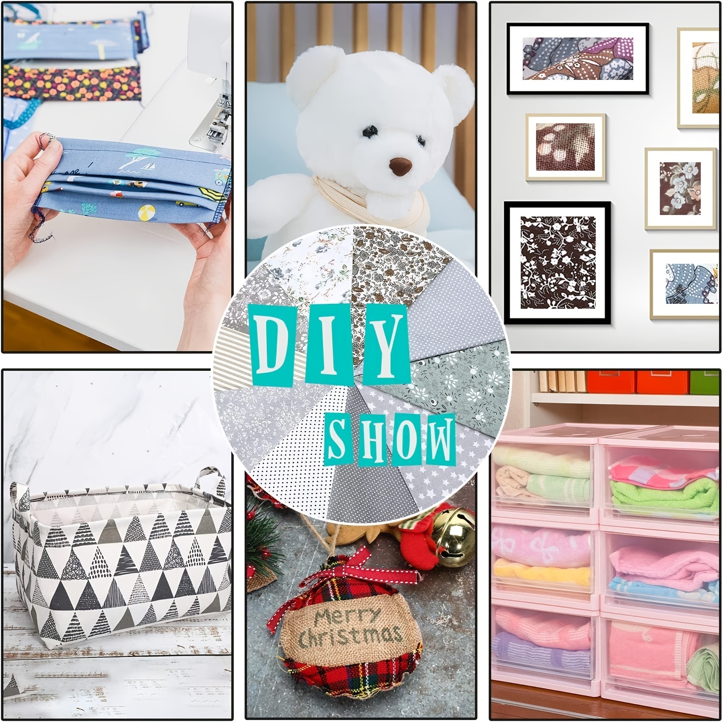 5pcs Cotton Craft Fabric Bundle Squares Patchwork 7 8inch X 9 8inch 20cmx25cm