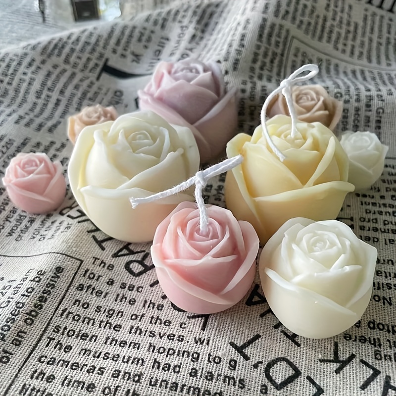 Heart Shape Rose Mold Rose Candle Mold Rose 3D Flower Mold Flower Candle  Mold Silicone Mold for Resin Cake Mold Clay Resin Making Molds Candle  Making