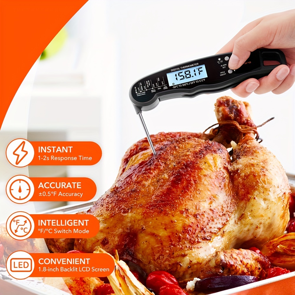  3 in 1 Digital Meat Thermometer, Instant Read Food