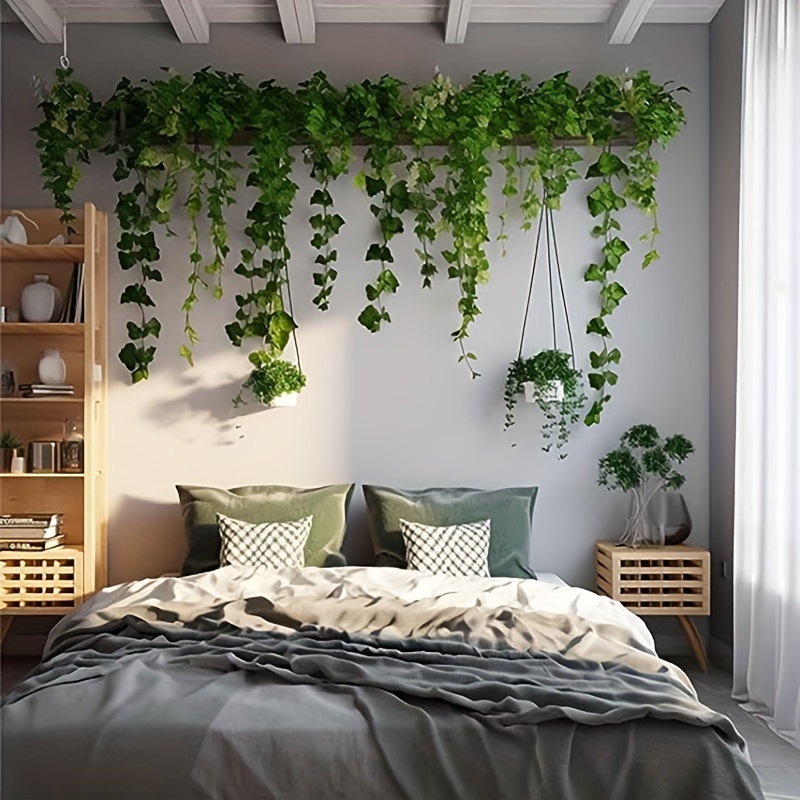 

6pcs Fake Vines 82in For Room Decor, Artificial Ivy Greenery Garland Fake Leaves Hanging Plants Vine For Bedroom, Aesthetic Wedding Party Garden Greenery Decor Easter Gift