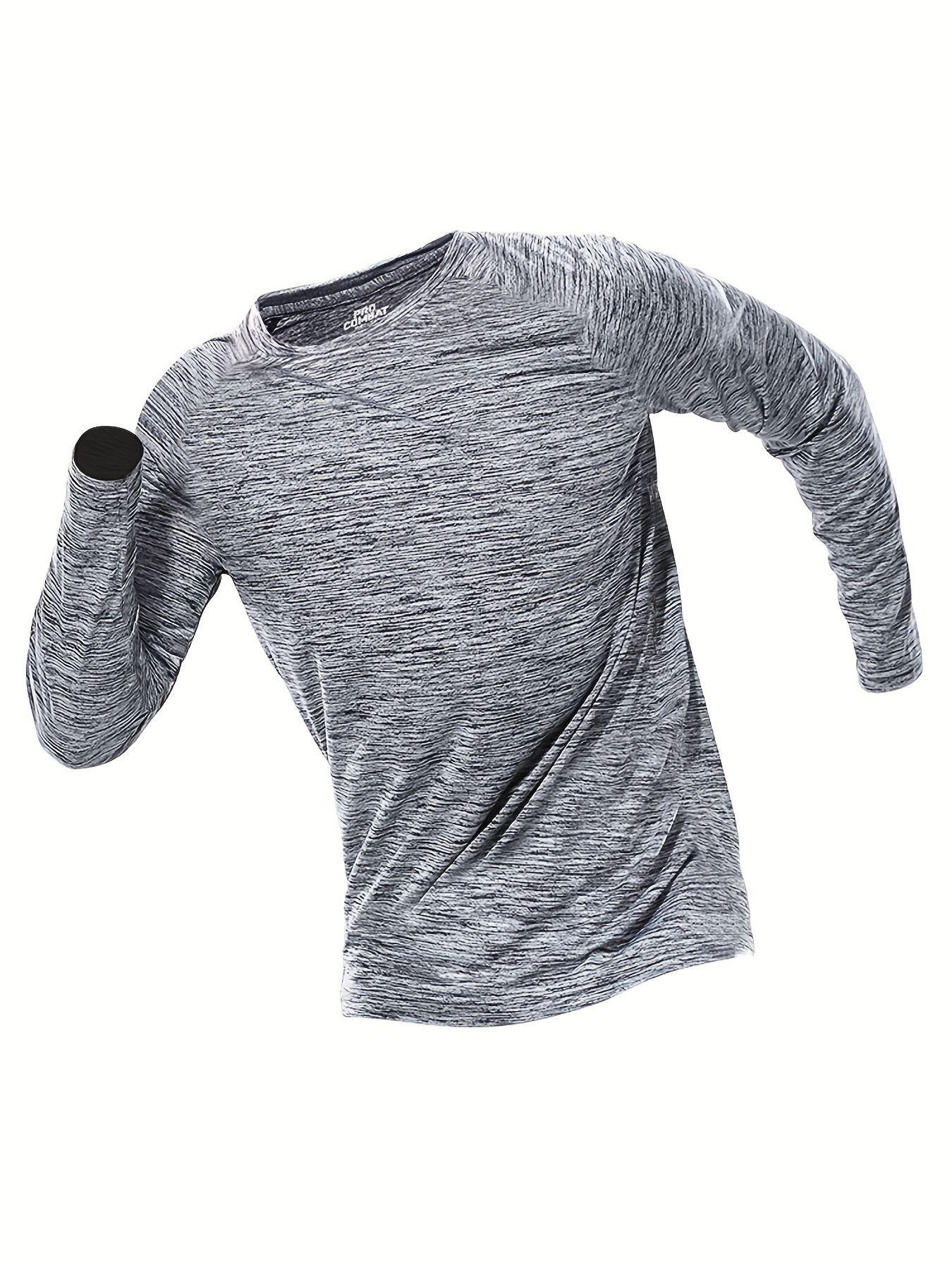 Men High Neck Fitness Long Sleeve Athletic Running T-Shirt Stretch