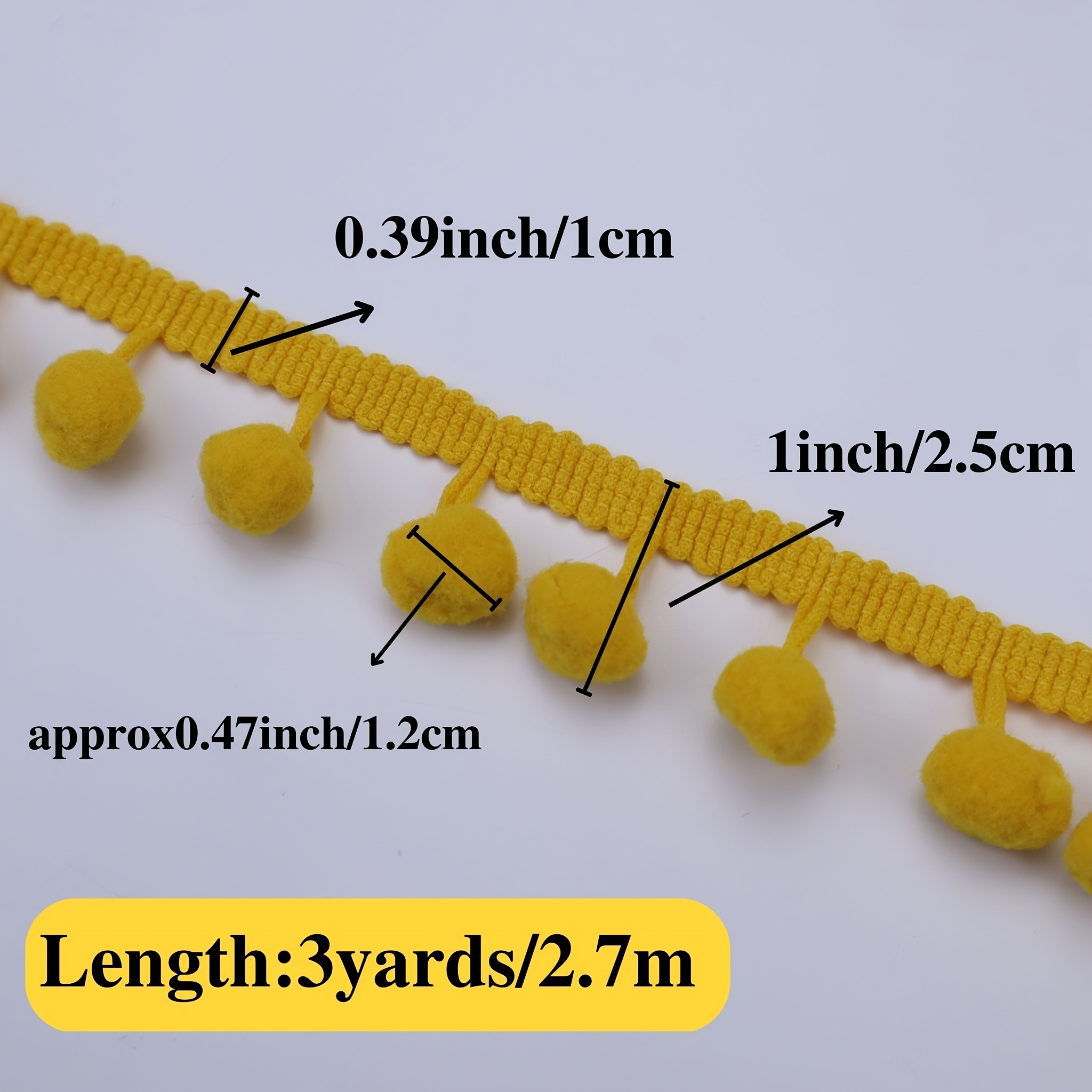 3 Yards Mini Pom Pom Trim Ribbon For Diy Crafts - Temu Japan