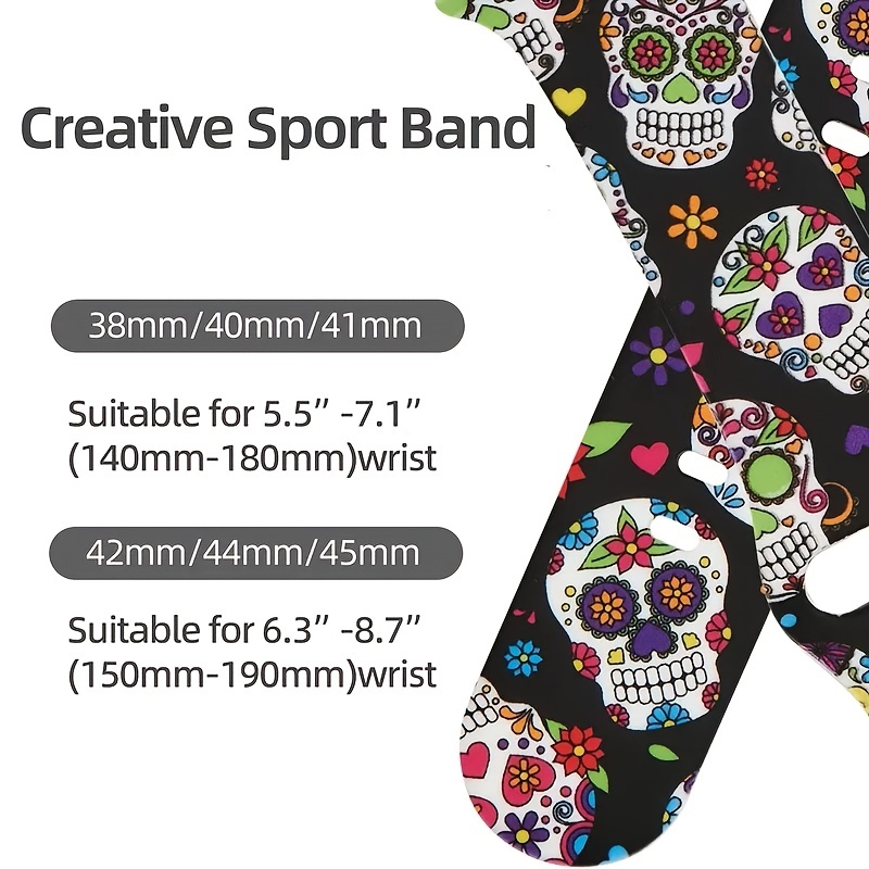 Designer Silicone Sport Band for Apple Watch Skull / 38/40/41mm