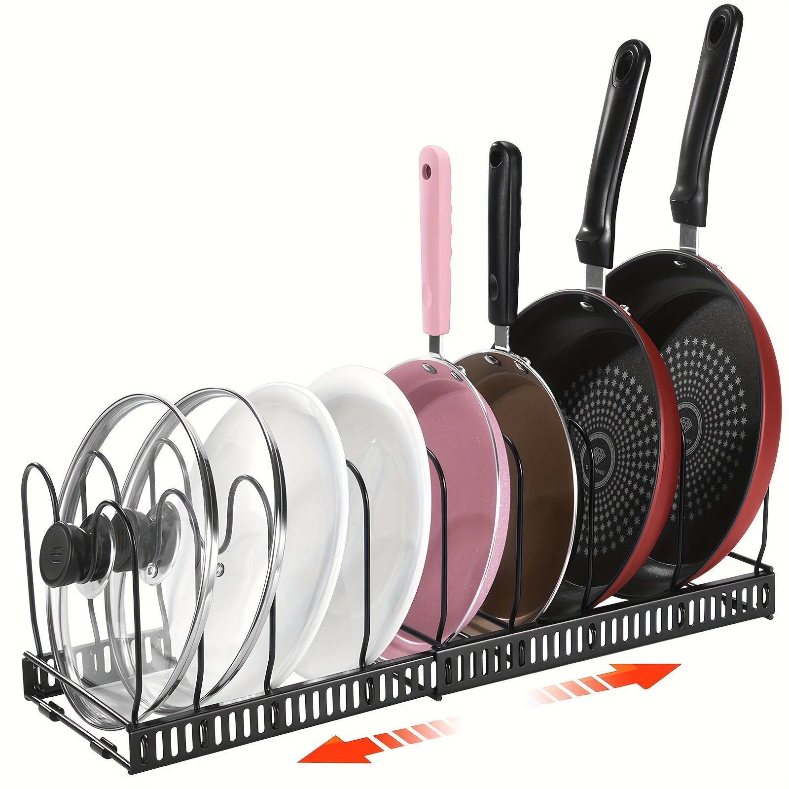 Expandable Pot And Pan Organizer Rack For Cabinet With - Temu