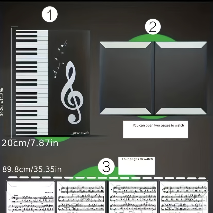 Premium Piano Musical Instrument Music Sheet Clip-a4 Size, Trifold Design,  Can Expand Six Pages Capacity, Durable And Lightweight, Perfect For  Musicians And Performers To Practice Playing Use - Temu