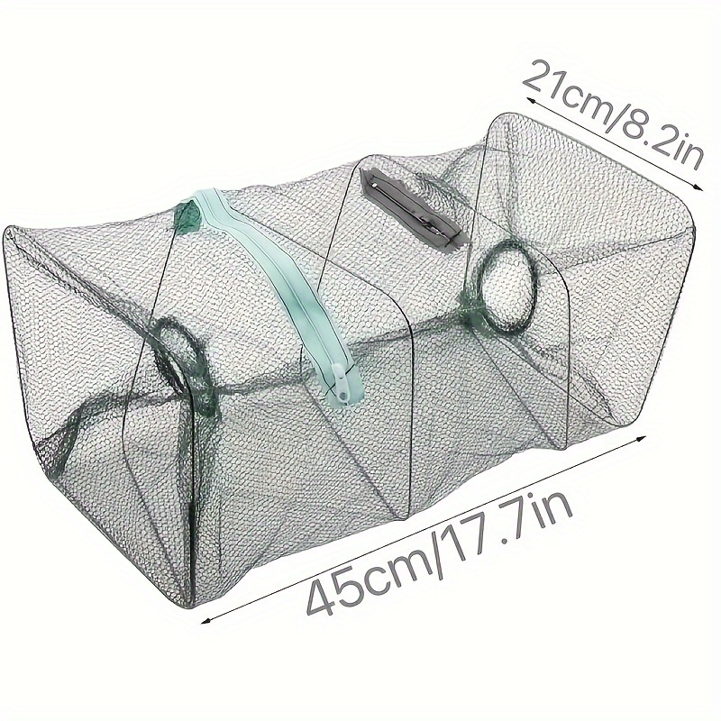 Portable Folded Fishing Net Collapsible Minnow Trap Fishing Bait Trap Crab  Bait Traps Cast Mesh Cage for Lobster Shrimp Crab (6 Holes 80cm) :  : Sports & Outdoors