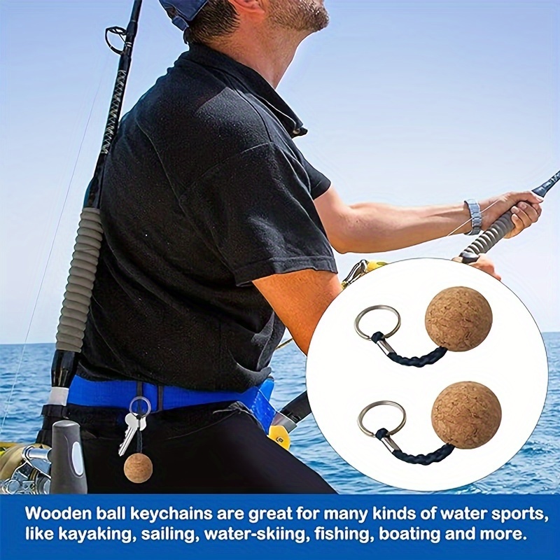 Cork Ball Shaped Keychain Float Water Surface String Keys - Temu