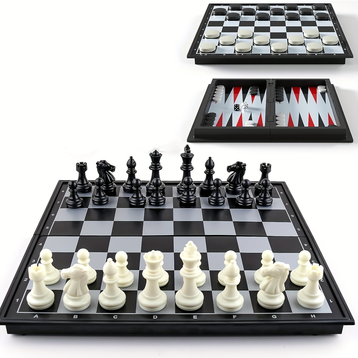 Jeu D'échecs Jeux Société Classique 3 En 1 Soirées En - Temu France
