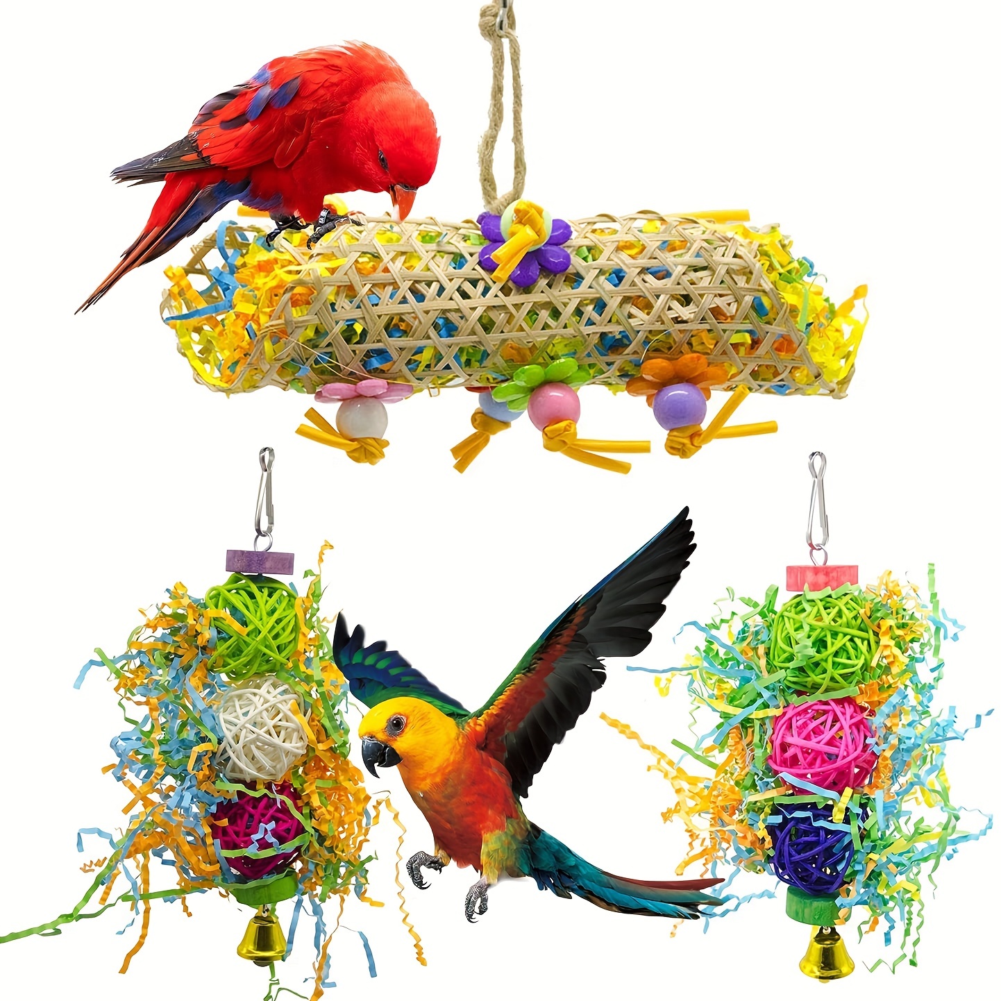 Bird Foraging Toy Cockatiel Toys Parakeet Chewing Hanging - Temu