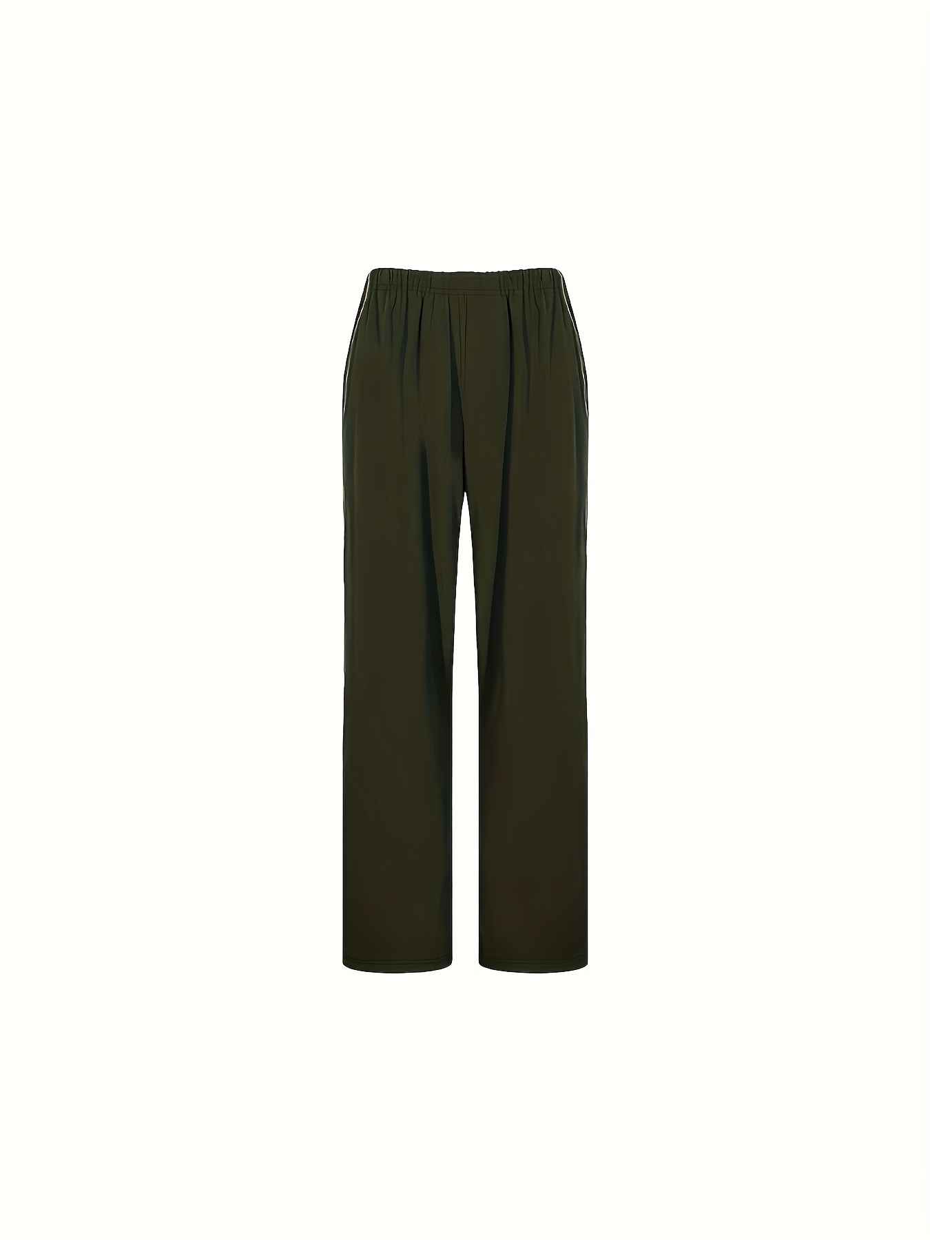 Contrast Side Wide Leg Pants Baddie Clothes Drawstring Pants - Temu Canada