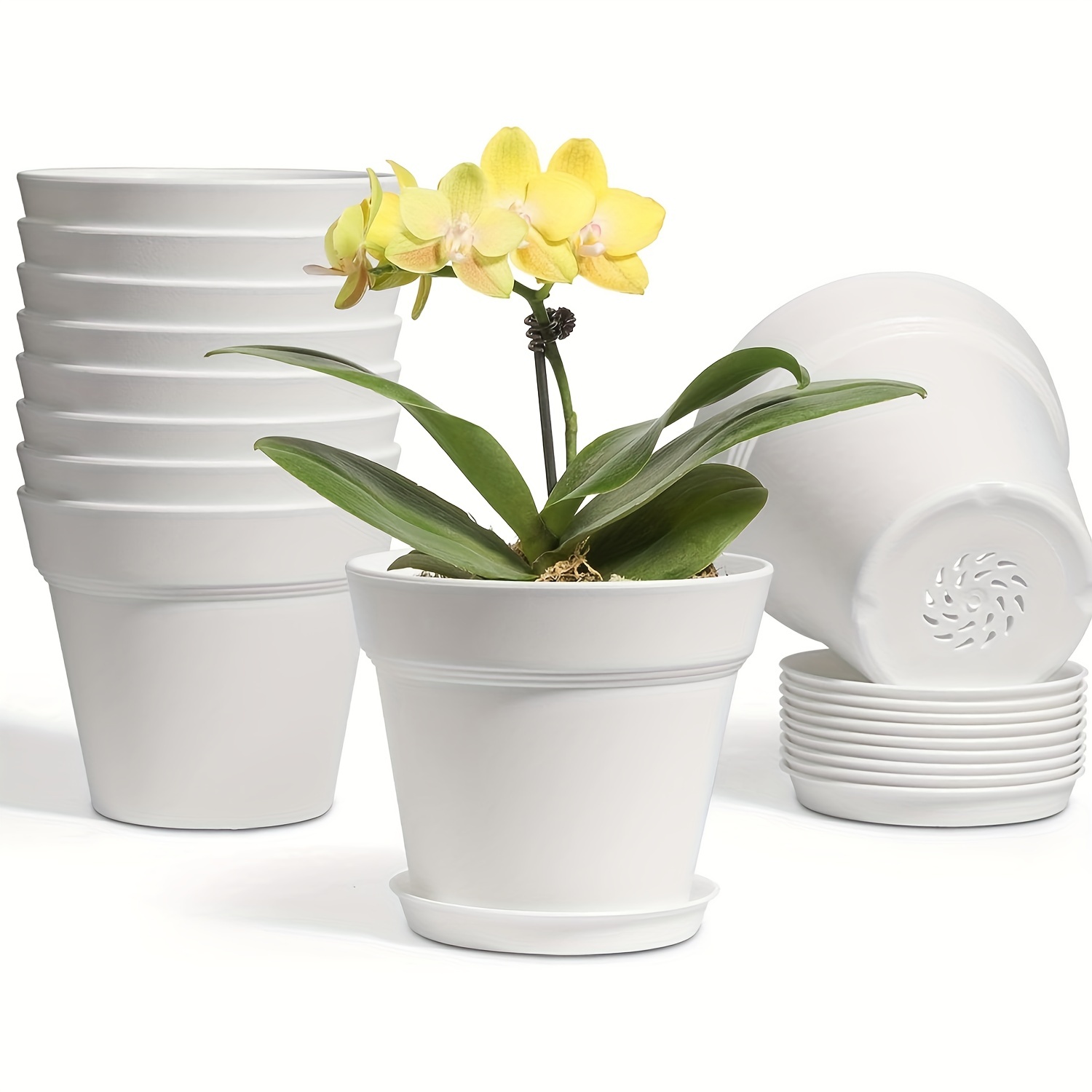 Pots For Plants Plastic Planters With Multiple Drainage - Temu