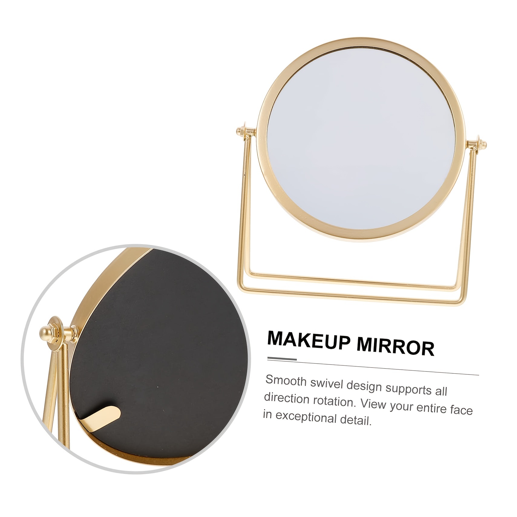 Tabletop Makeup Mirror Round Swivel Beauty Desktop Stand - Temu